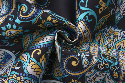 26-Women's Puff Sleeves Floral Print Button Maxi Dress