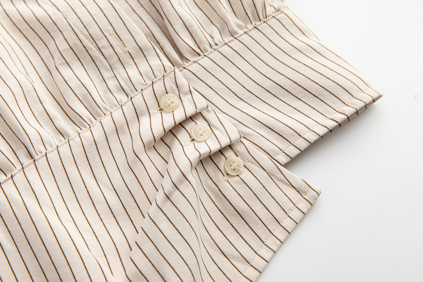 Women’s Pinstripe Asymmetrical Collar Button-Up Shirt