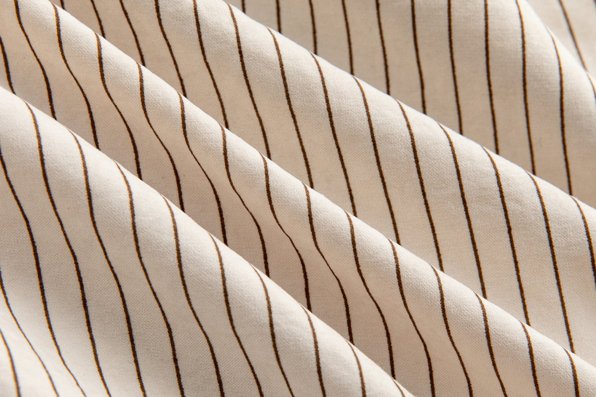 Women’s Pinstripe Asymmetrical Collar Button-Up Shirt