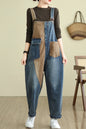 Stretchy Loose Bib Overalls with Pockets