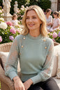 Women's Turtleneck Sweater Lantern Sleeves  Lace Tops - LAI MENG FIVE CATS