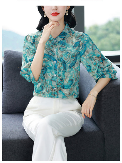 Paisley Art Print Blouse – Lightweight Gallery Collection Shirt