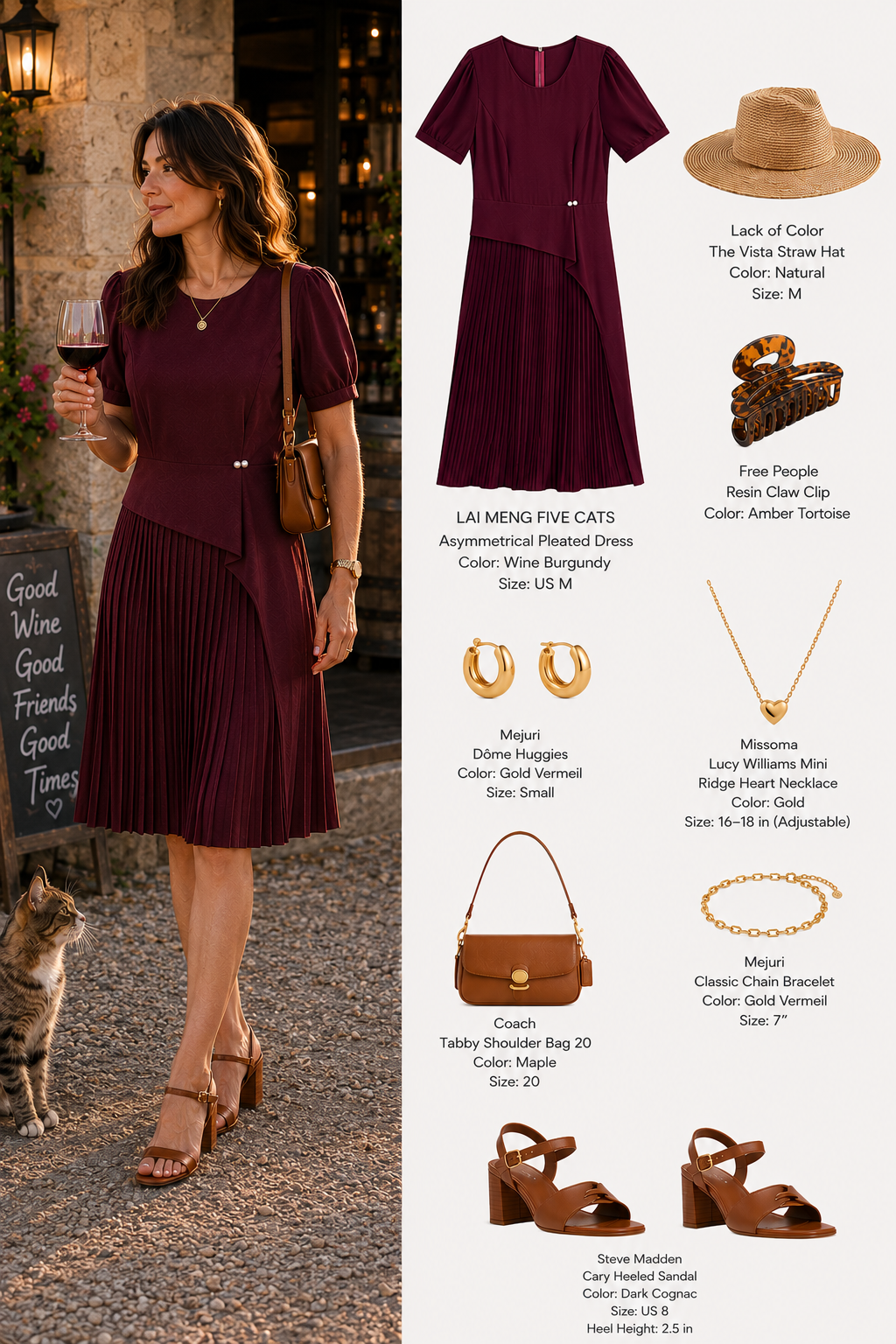 Chiffon Sleeves Pleated Midi Dress