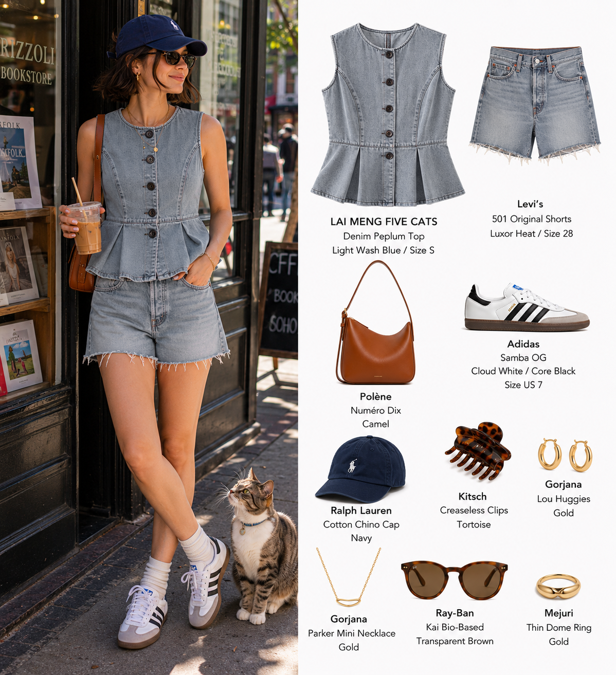 Sleeveless Denim Button Front Top
