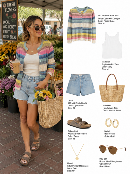 Colorful Stripe Open-Knit Cardigan – Lightweight Summer Layer