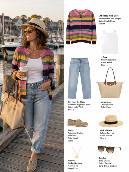 Colorful Stripe Open-Knit Cardigan – Lightweight Summer Layer