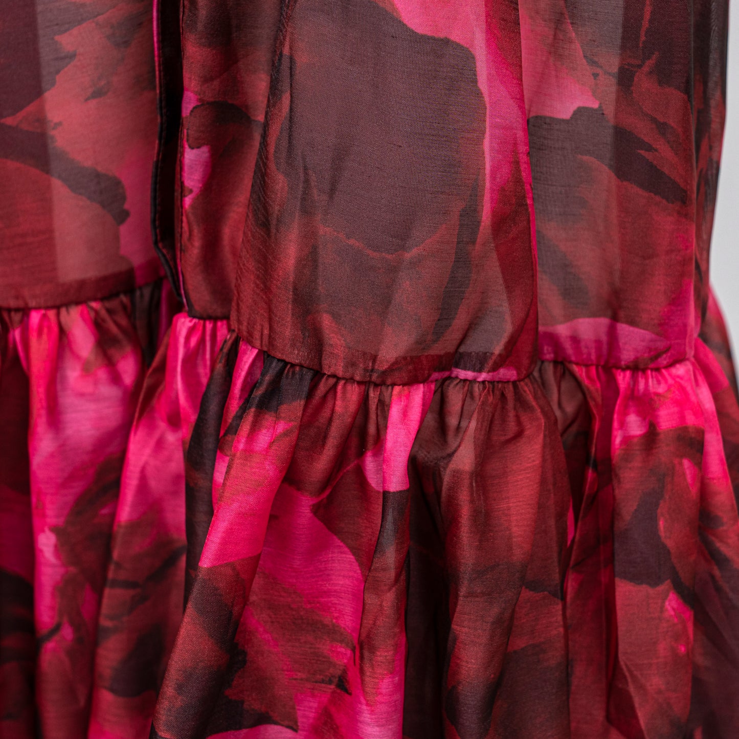 Women's Floral Print Puff Sleeve Fishtail Loose Maxi Dress