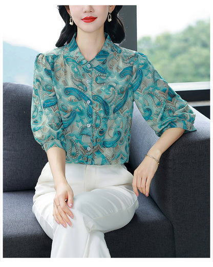 Paisley Art Print Blouse – Lightweight Gallery Collection Shirt