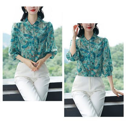 Paisley Art Print Blouse – Lightweight Gallery Collection Shirt