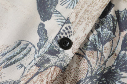 Women's Short Sleeves Collar Printed Midi Dress