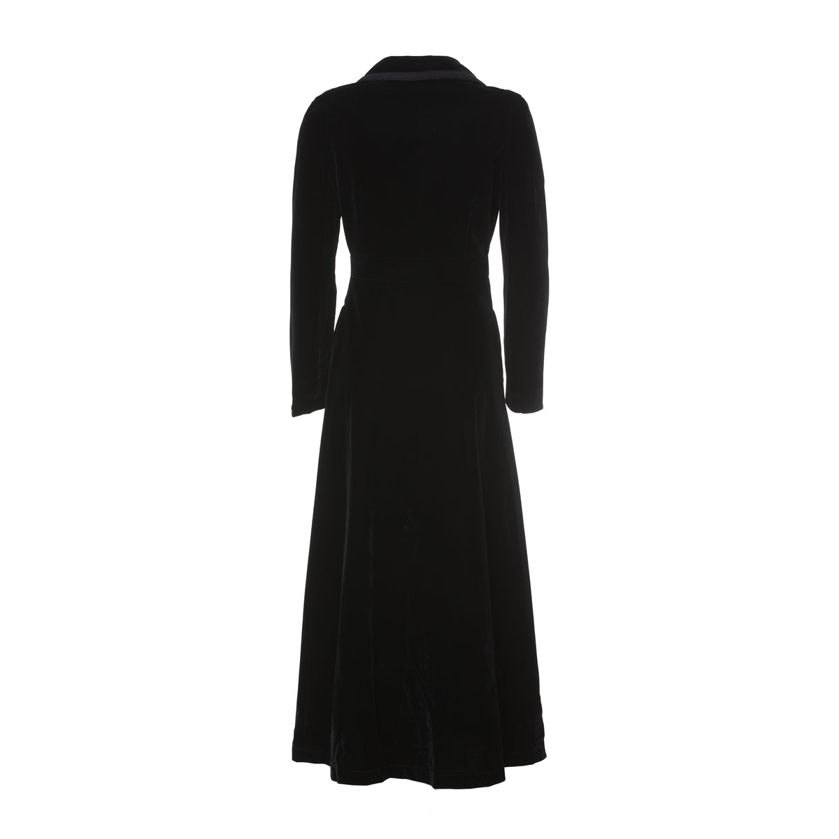 28663 Women’s Long Velvet Coat – Burgundy & Navy | Elegant Fall & Winter Outerwear - LAI MENG FIVE CATS