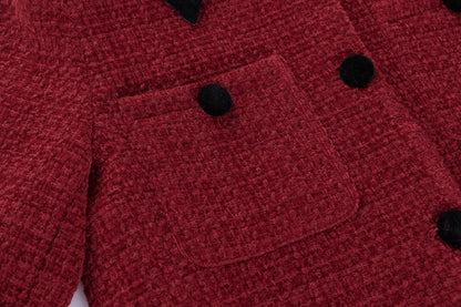 28692-Velvet Trim Tweed Jacket — Paris Café & London Autumn Style