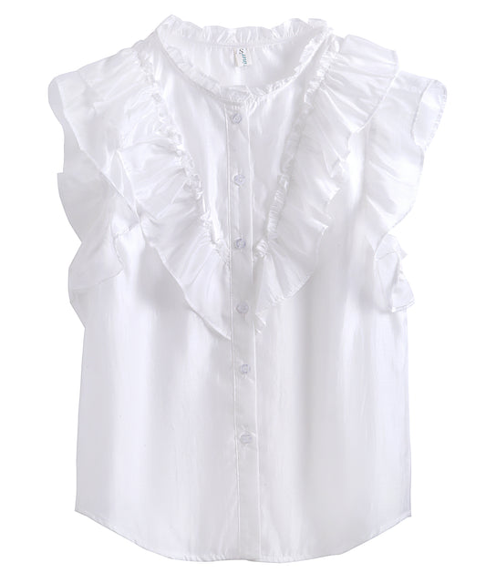 Ruffle Sleeve Chiffon Blouse | Lightweight Summer Elegance