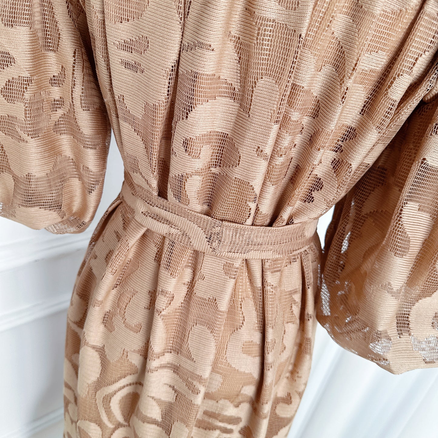 Khaki Lace Button Front Midi Dress | Coastal Summer Style
