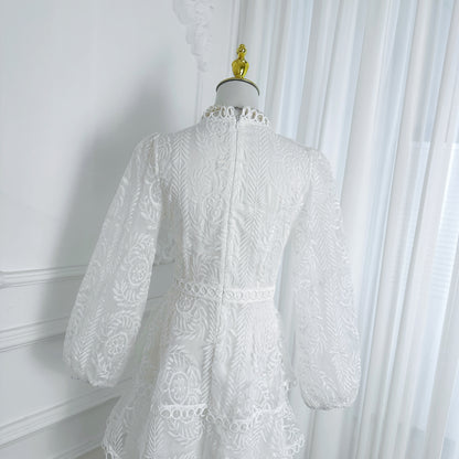 Women's Mesh Embroidery Ruffle Tiered Layered Maxi Dress