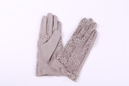Lace Bow Gloves for Women Sun Uv Protection Gloves