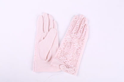 Lace Bow Gloves for Women Sun Uv Protection Gloves