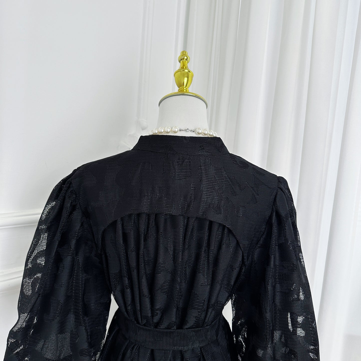 Black Romantic Puff Sleeve Mini Dress