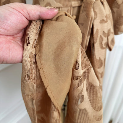 Khaki Coastal Romantic Mini Dress Loose Fit