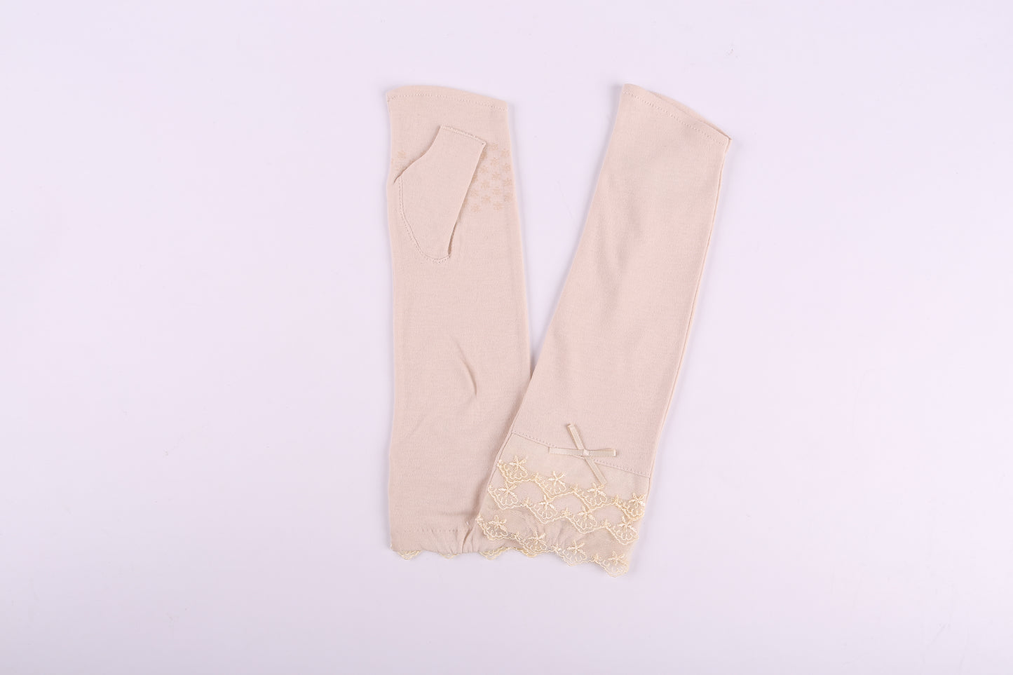 Women's Short Lace Gloves Fingerless Sunscreen Gloves