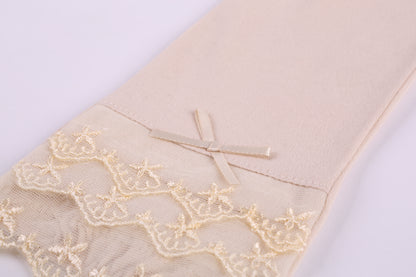 Women's Short Lace Gloves Fingerless Sunscreen Gloves