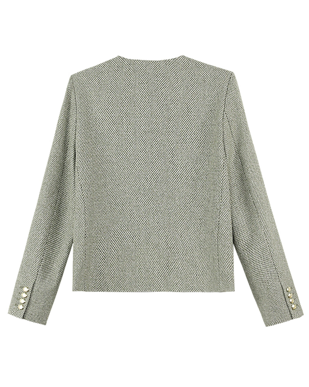 28691-Wool Blend Tweed Jacket — Parisian & London-Inspired Style