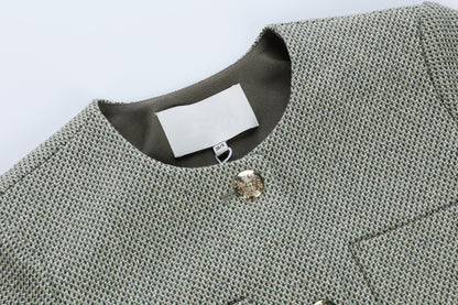 28691-Wool Blend Tweed Jacket — Parisian & London-Inspired Style