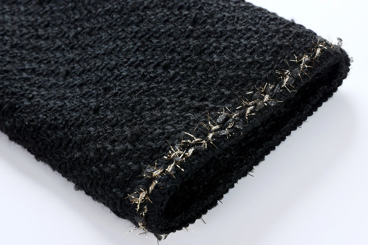 28687 Black Tweed Jacket with Gold Buttons