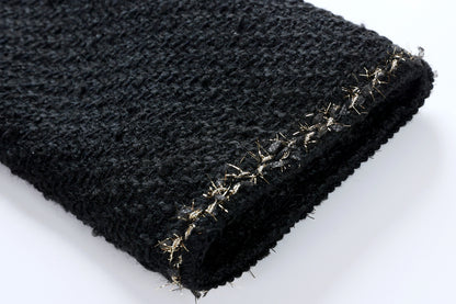 28687 Black Tweed Jacket with Gold Buttons