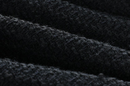 28687 Black Tweed Jacket with Gold Buttons