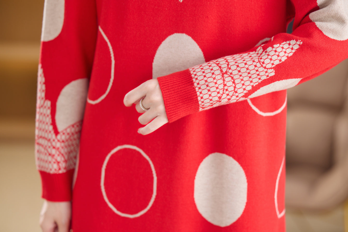 Women's Long Sleeve Stretch Sweater Knit Midi Dress