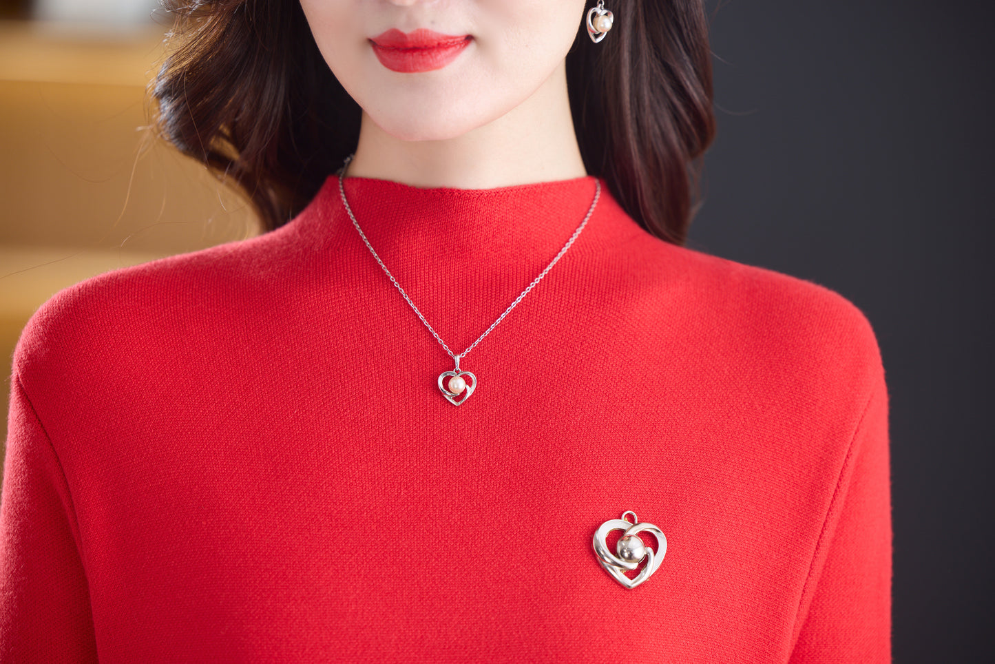 Women's Turtleneck Sweater Long Sleeve Red Dress