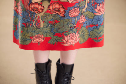 Women's Turtleneck Sweater Long Sleeve Red Dress