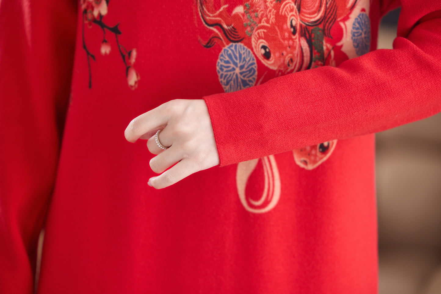 Women's Turtleneck Sweater Long Sleeve Red Dress