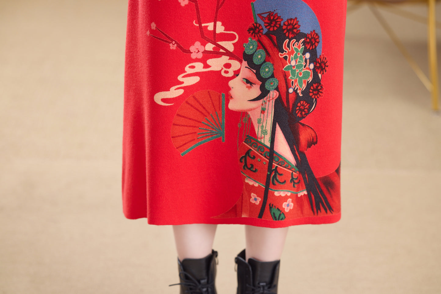 Women's Turtleneck Sweater Long Sleeve Red Dress