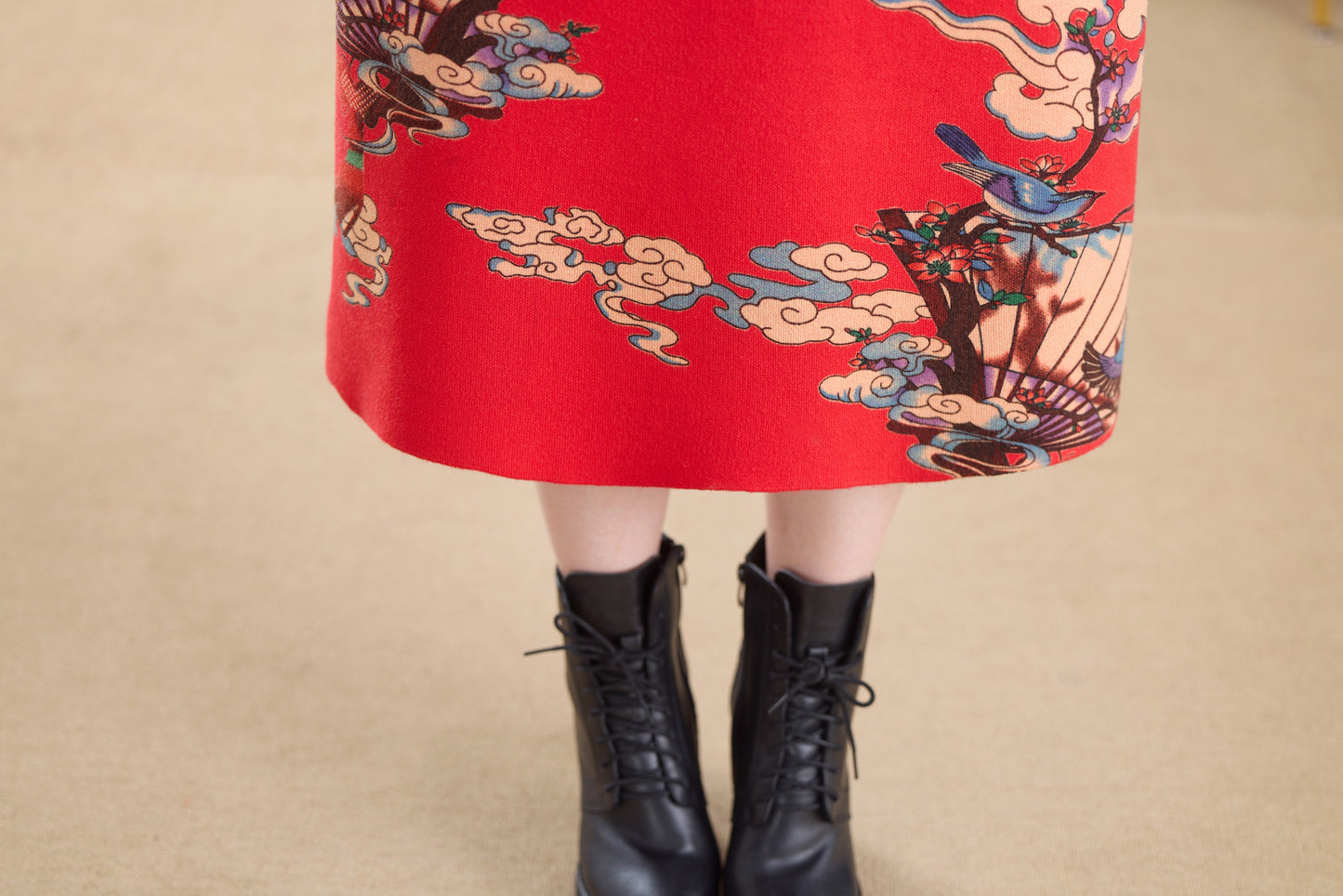 Women's Turtleneck Sweater Long Sleeve Red Dress