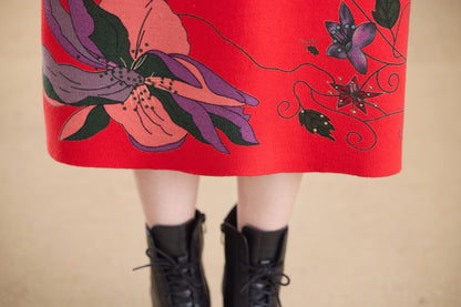 Women's Turtleneck Sweater Long Sleeve Red Dress