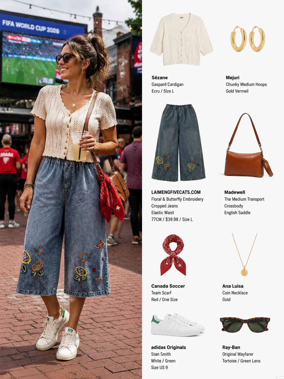 Toronto Distillery Festival Cropped Embroidered Jeans Outfit - LAI MENG FIVE CATS