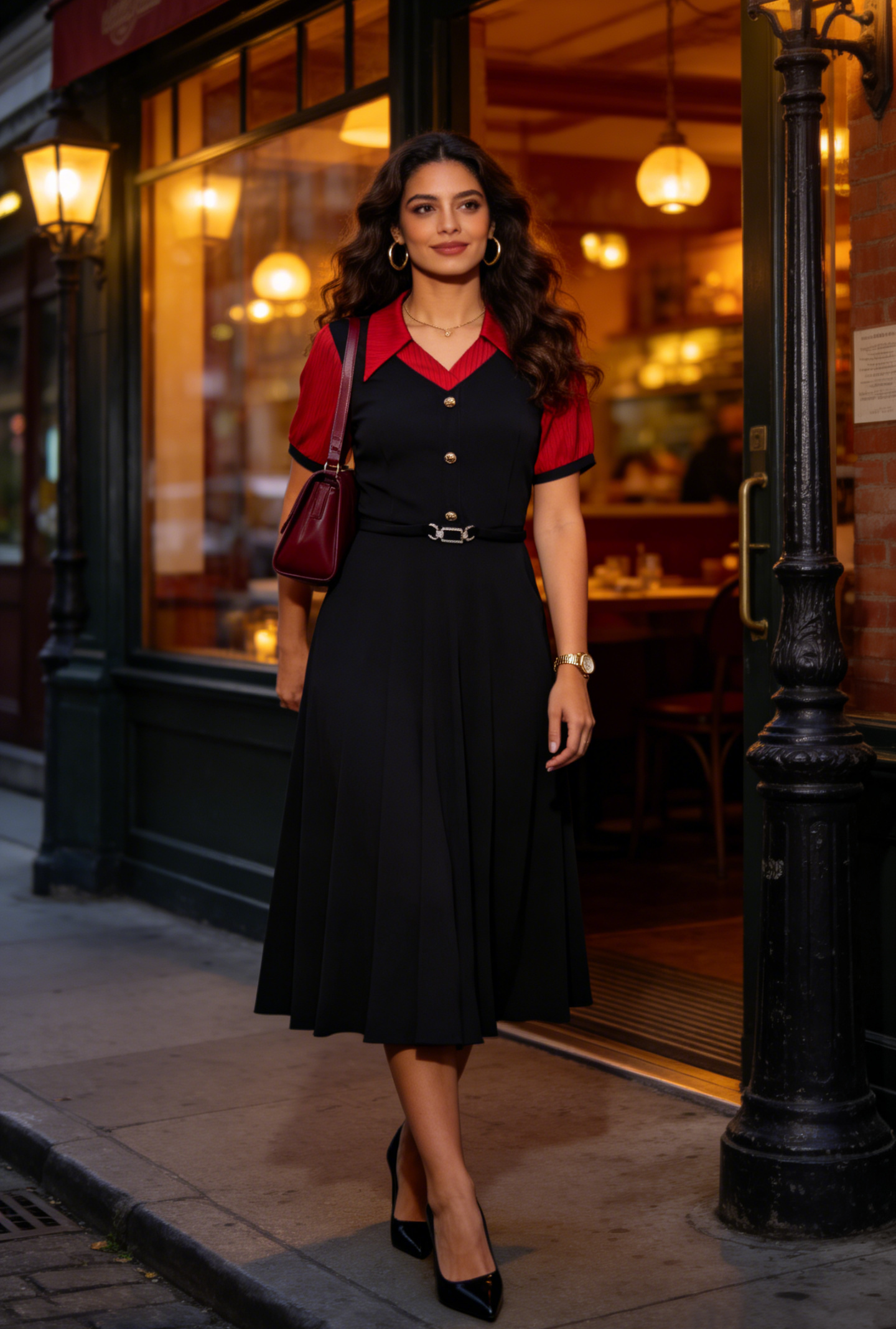 Elegant Colorblock Summer Midi Dress - LAI MENG FIVE CATS