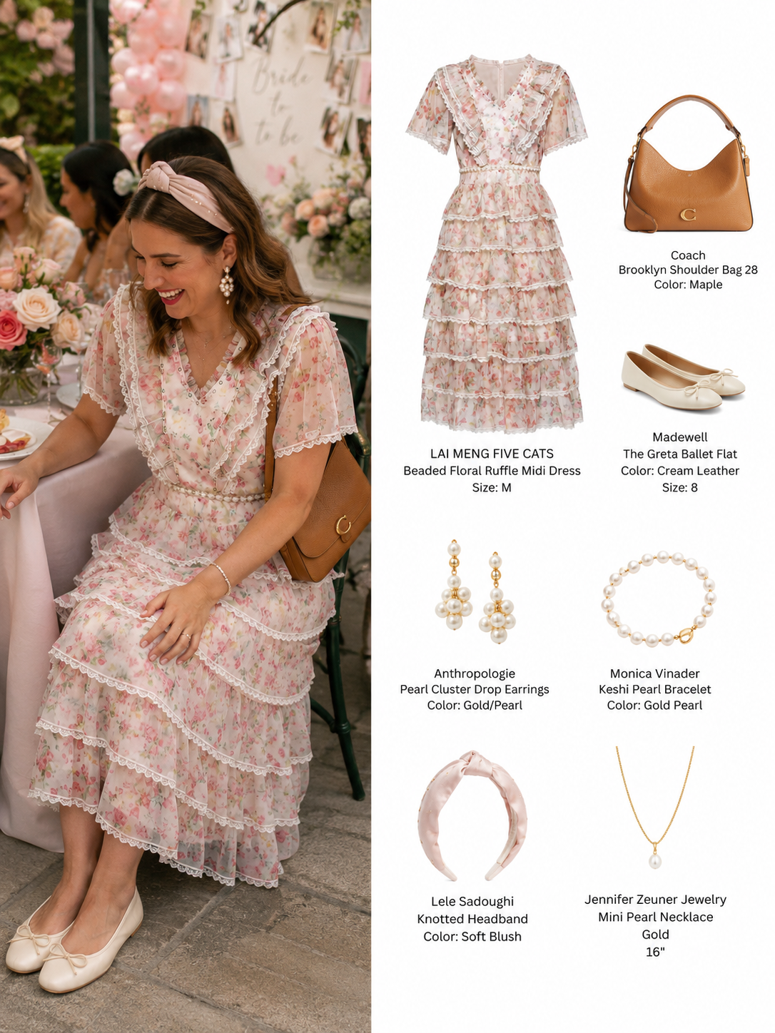 Romantic Floral Lace Trim Midi Dress