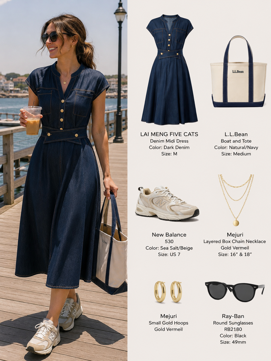 Casual Elegance V-Neck Denim Midi Dress with Pockets