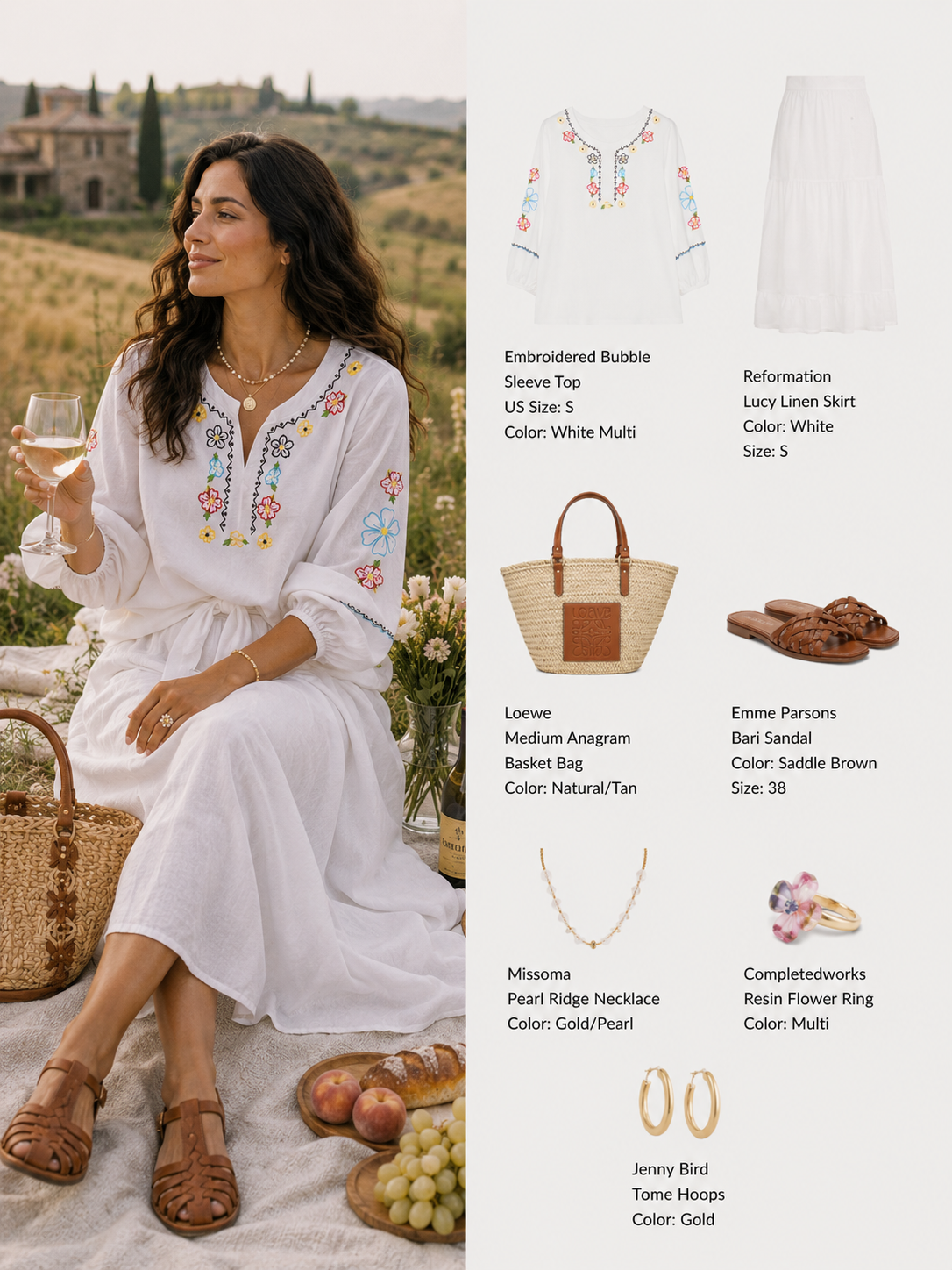 Lightweight Chic Floral Embroidered 3/4 Sleeve Summer Blouse