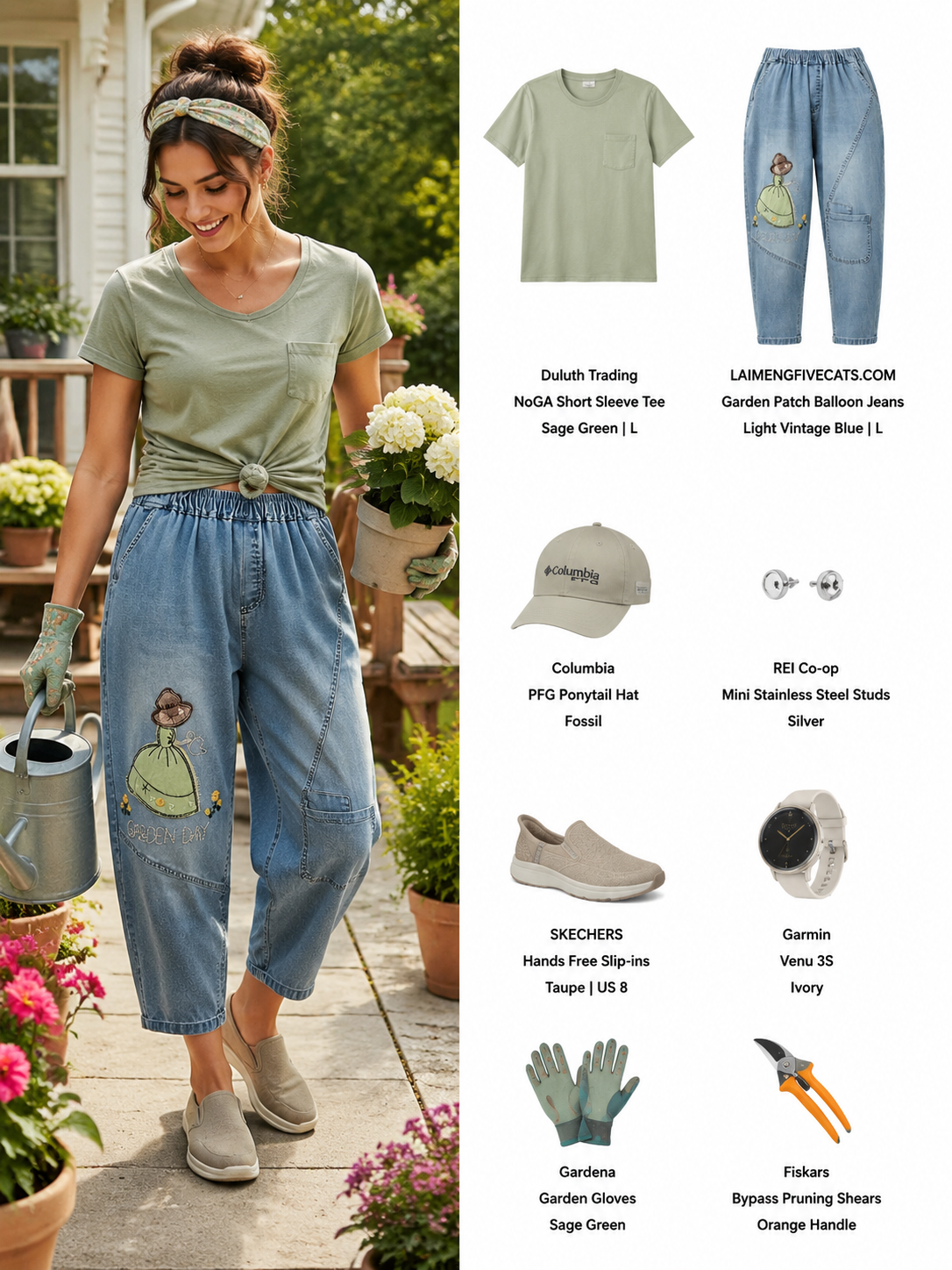 Women's Casual Denim Harem Jeans Elastic Waist Loose Pants - LAI MENG FIVE CATS