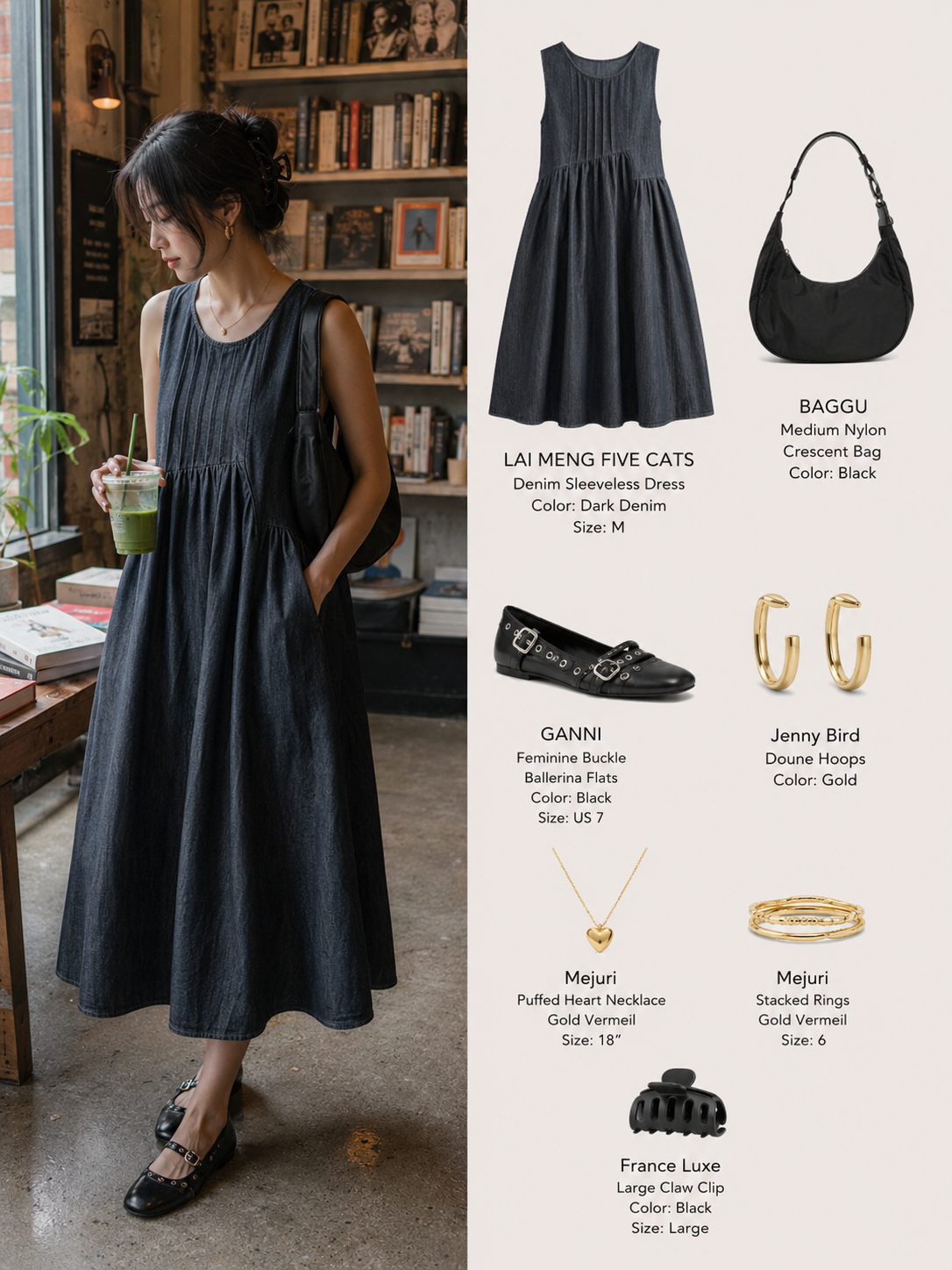 Casual Sleeveless Denim Loose Vest Midi Dress with Pockets