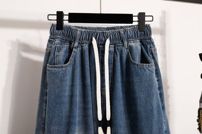 Women's 2026 Jeans Elastic Waist Wide Leg Denim