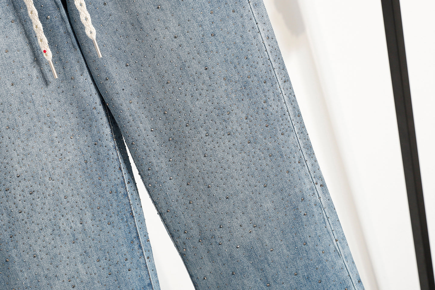 26-Women's Jeans Elastic Waist Baggy Wide Leg Denim