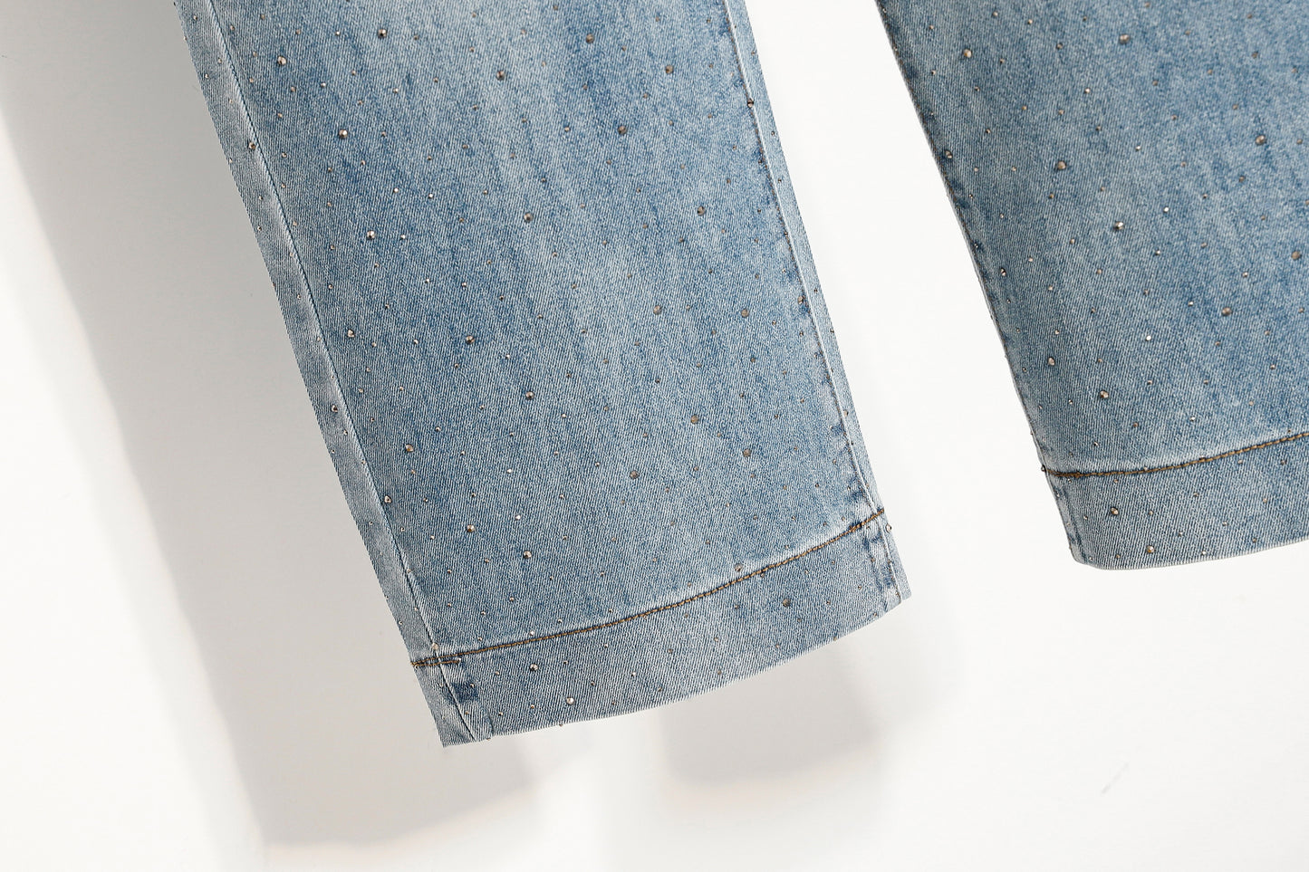 26-Women's Jeans Elastic Waist Baggy Wide Leg Denim