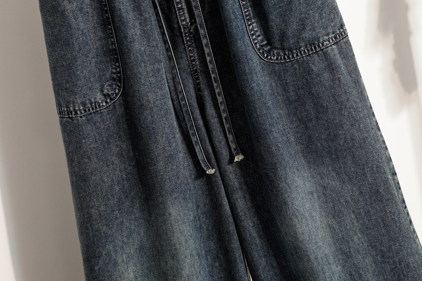 26-Women's Baggy Jeans Elastic Waist Loose Denim Pants