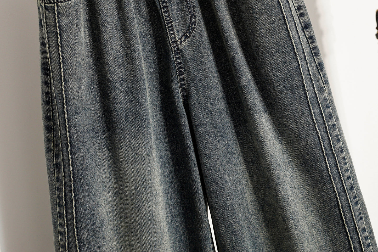 26-Women's Baggy Jeans Elastic Waist Loose Denim Pants