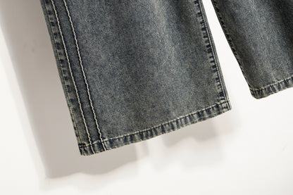 26-Women's Baggy Jeans Elastic Waist Loose Denim Pants